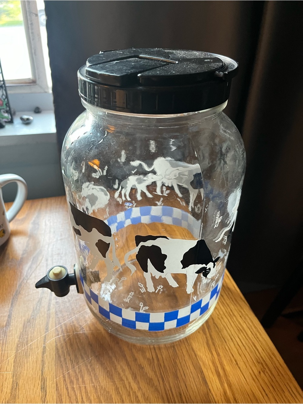 Vintage Anchor Hocking Cow Water Jug RARE HTF 10.5 inch Cottagecore